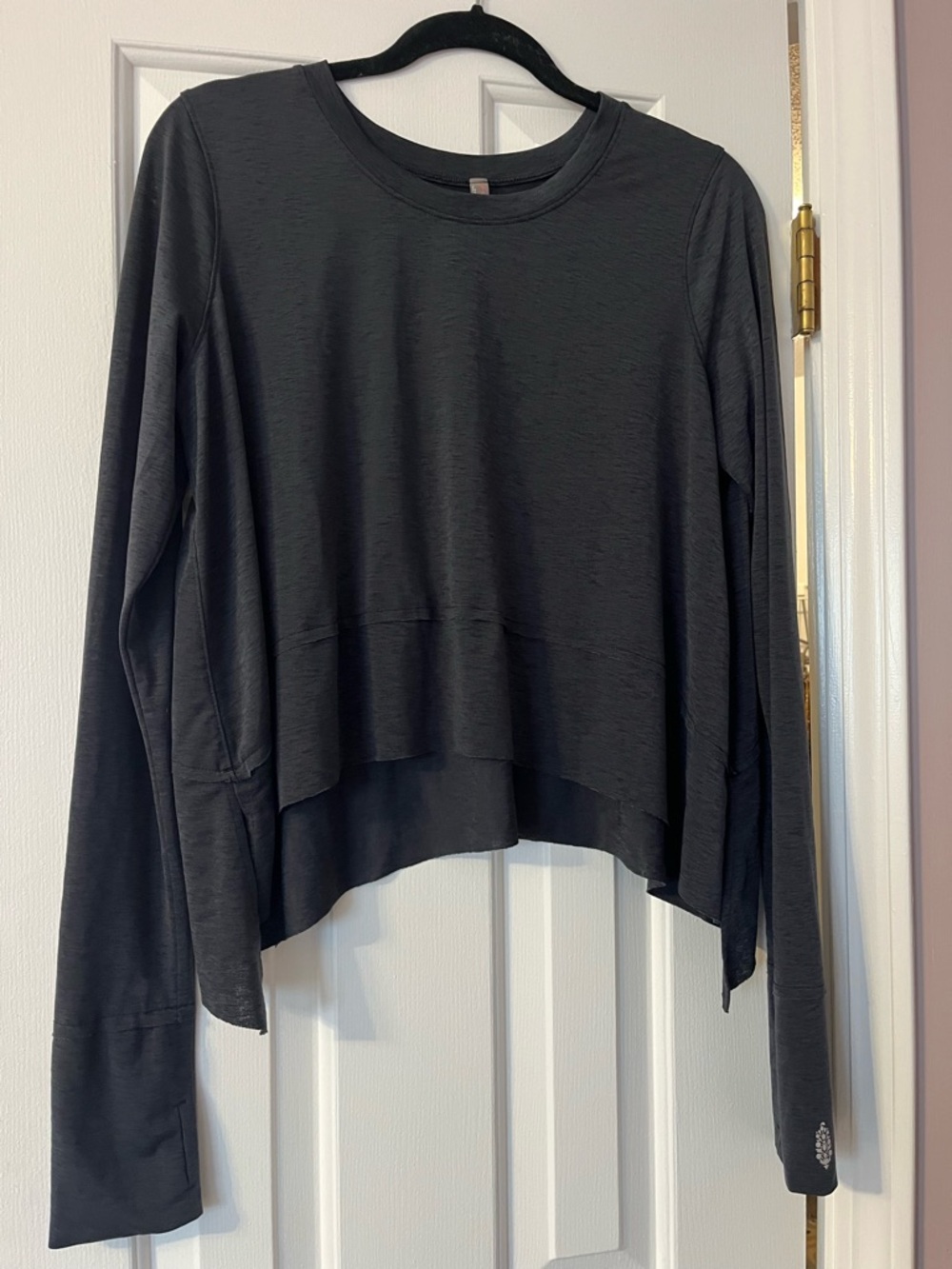 Free People Movement Black Layered High-Low Long Sleeve Tee